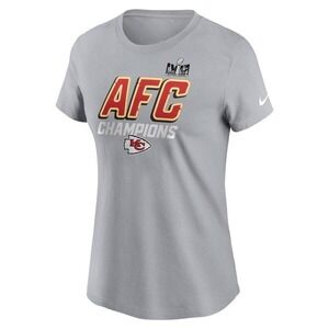 Nike Kansas City Chiefs AFC Champions Super Bowl LVIII T-Shirt Womens Med New